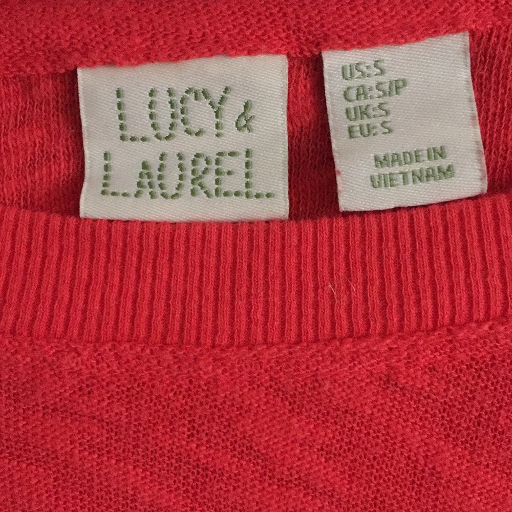 Lucy & Laurel Stretch Red Boho Oversized Top S - image 6